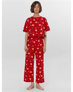 Комплект домашний женский красный с мандаринами Mark formelle