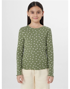 Джемпер для девочек зеленый с цветочным принтом Mark formelle