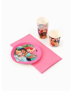 Посуда одноразовая бумажная на 10 персон: стаканы, тарелки, скатерть, принцессы дисней Disney