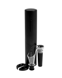 Набор сомелье электрический lsh-04, пробка, аэратор, штопор, от батареек, черный Nobrand