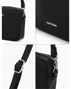 Сумка женская кросс-боди на молнии, 20×7×15 см, черная Textura