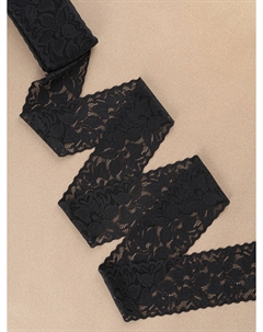 Кружево эластичное, 58±2 мм, 10±1 м, черное Арт узор