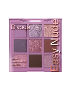 Палетка теней для век EASY NUDE PLUM универсальная 9 оттенков Divage