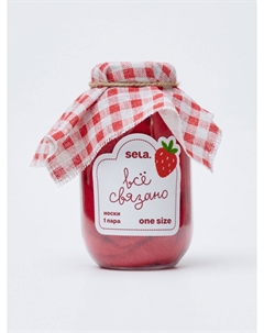 Пушистые новогодние носки в упаковке Sela