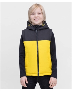 Жилет черный с капюшоном Button blue