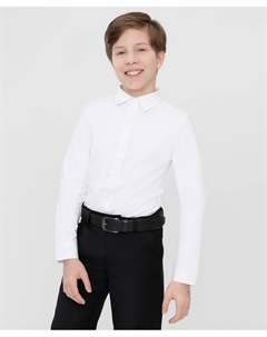 Сорочка трикотажная на кнопках белая Button blue