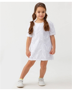 Платье с вышивкой в виде перьев белое Button blue