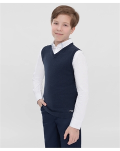 Жилет с V-образным вырезом синий Button blue