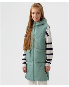 Жилет утепленный с капюшоном светло-зеленый Button blue