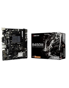 Материнская плата mATX B450MHP (AM4, B450, 2*DDR4 (3200), 4*SATA 6G RAID, 3*PCIE, Glan, VGA, HDMI, 2*USB 3.2, 4*USB 2.0) RTL Biostar