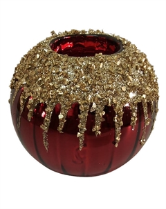 Подсвечник 10х10см стекло красный Maxijoy