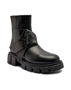 Кожаные ботильоны на платформе, черный Love moschino