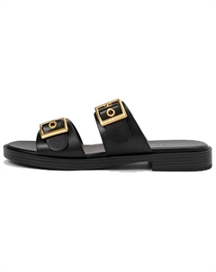 Скользоустойчивые шлепанцы на композитной подошве 3,5 см, черные Charles&keith