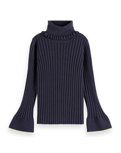 Свитер Rib Slim Fit high neck, синий Scotch&soda