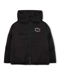 Детский пуховик с капюшоном и молнией, черный Kenzo kids