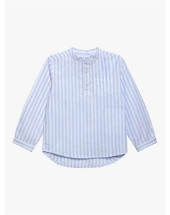 Детская рубашка Oscar без воротника в полоску, Pale Blue Trotters