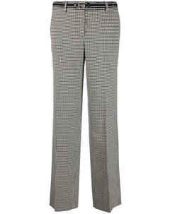 Прямые брюки в клетку гингем, черный Miu miu