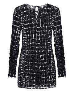 Платье мини с пайетками и длинными рукавами, черный Elisabetta franchi
