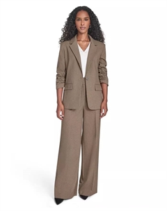 Женский пиджак Novelty с одной пуговицей, брюки с широкими штанинами и безрукавка Mixed-Media, загар/бежевый Calvin klein