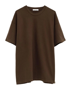 Короткий топ свободного кроя с короткими рукавами, коричневый The row