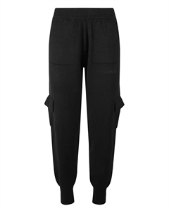 Вязаные спортивные брюки с клапанами на карманах, черный Hinnominate