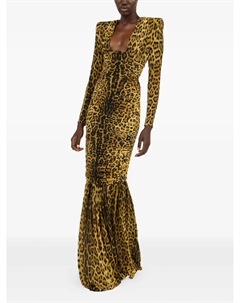 Платье макси с принтом, коричневый Roberto cavalli