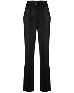 Брюки с высокой талией и текстурой креп, черный Elisabetta franchi