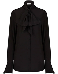 Шелковая рубашка с бантом, черный Nina ricci