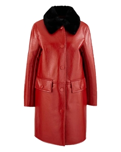 Пальто с воротником из искусственного меха, красный Stand studio