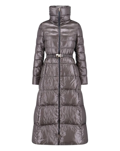 Макси-пальто А-силуэта с поясом, серый Herno