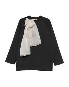 Свитер с бантом и рукавами реглан, серый The m..