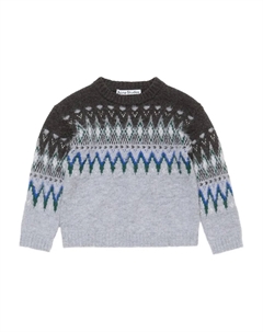 Шерстяной свитер с узором фэр-айл, серый Acne studios