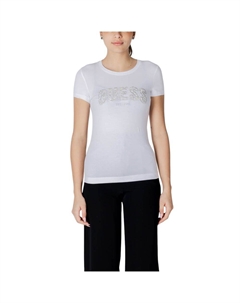 Белая хлопковая футболка, белый Guess