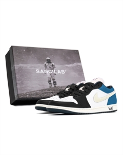 Баскетбольные кроссовки Air 1 мужские с низким верхом, черные/Hyper Royal/хром Jordan Air jordan