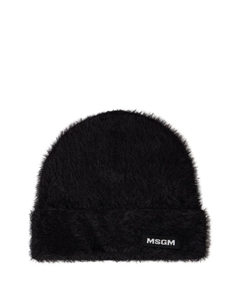 Шерстяная шапка с логотипом, черный Msgm