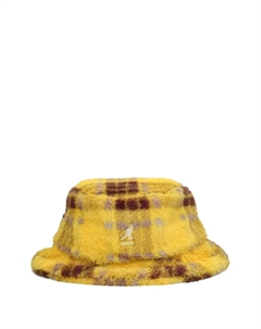 Панама из искусственного меха в клетку, желтый Kangol