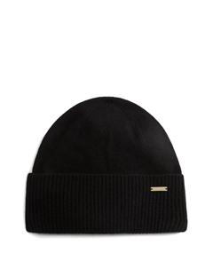 Шерстяная кашемировая шапка в рубчик, черный Woolrich
