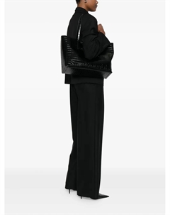 Сумка-тоут с тиснением под кожу крокодила, черный Just cavalli