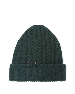 Шапка-бини в рубчик с украшением из страз, зеленый Ermanno scervino