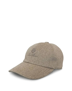 Шерстяная кепка с вышитым логотипом, нейтральный Loro piana