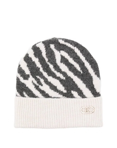Шапка с принтом "зебра", серый Liu jo