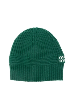Шапка в рубчик, зеленый Miu miu