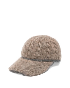 Бейсболка с вязаным узором "косы", нейтральный Brunello cucinelli