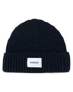Шапка бини в рубчик с логотипом, синий Dondup