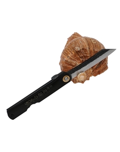 Складной нож Tsuchime, 80мм, сталь Aogami Kurouchi, рукоять металл, черный Nagao higonokami