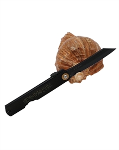 Складной нож All Black, 80мм, сталь Aogami, рукоять металл, черный Nagao higonokami