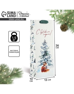 Пакет подарочный под бутылку новогодний Дарите счастье