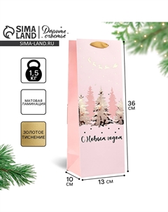 Пакет подарочный под бутылку ламинированный новогодний Дарите счастье