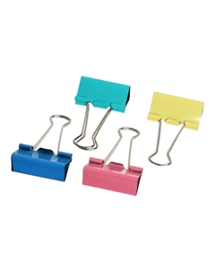 Набор зажимов для бумаг, цветные, 41 мм, 24 штук, 4 цвета, в пластиковой тубе Calligrata