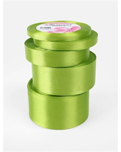 Атласная лента, набор 5 шт., 6/10/20/40/50 мм, 23±1 м, светло-зеленая №184 Арт узор